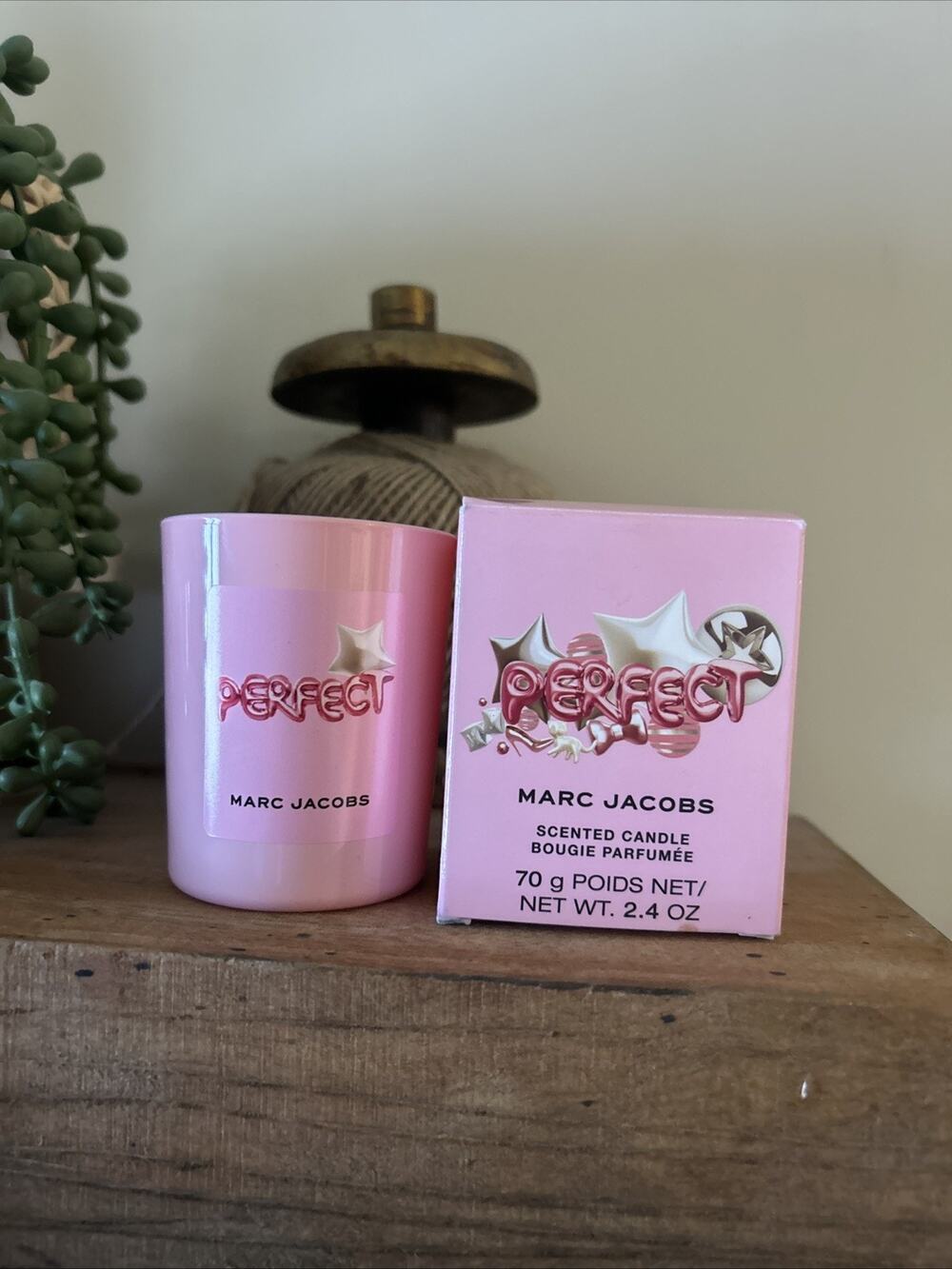 Marc Jacob's Perfect Candle In PINK Glass Jar 2.4 oz NIB